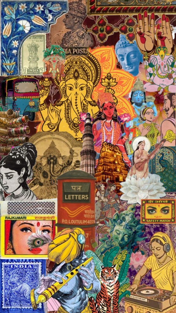 Indian Art & Cultural Collage representing Mad Strokes